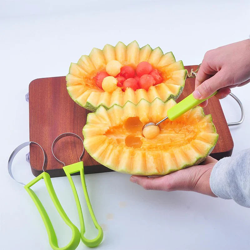 Three-in-One Stainless Steel Multi-Purpose Fruit Ball Excavator Spoon